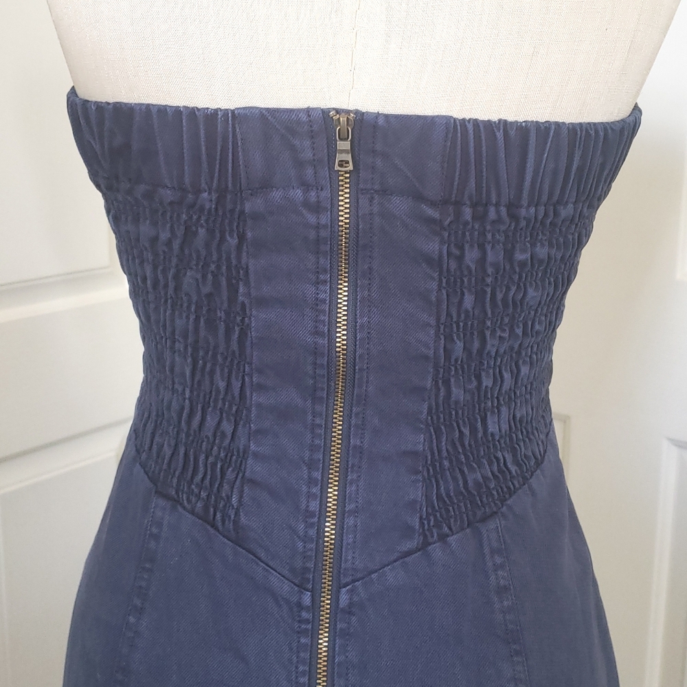 YOUNG FABULOUS & BROKE Taylor Tube Dress Strapless Maxi Dark Blue - Picture 9 of 14